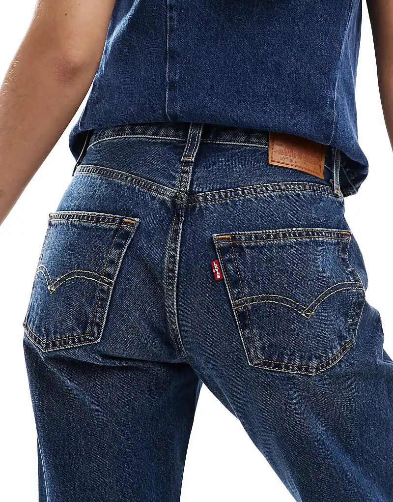 Джинсы Levi's 501 90-х годов прямого кроя, темного винтажного кроя — фото 4