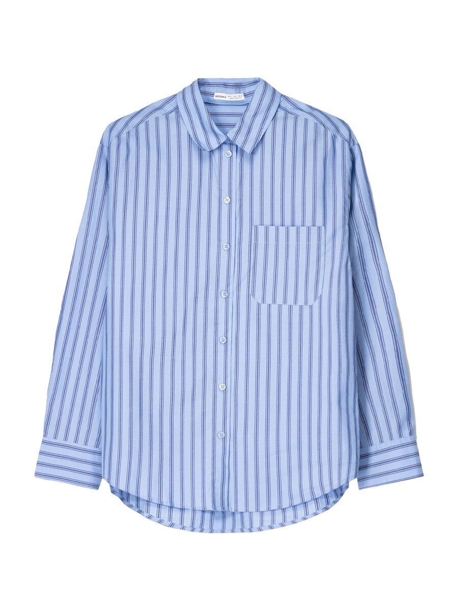 

Блузка Bershka, цвет Light blue/Dark blue