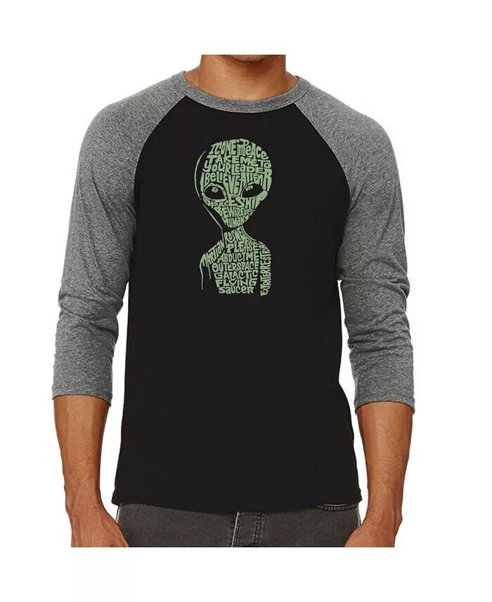 

Мужская футболка Alien реглан Word Art LA Pop Art, серый