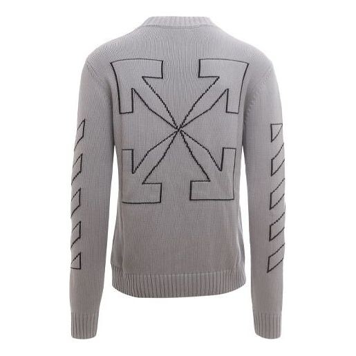

Свитер men's logo embroidered wool sweater gray Off-White, мультиколор