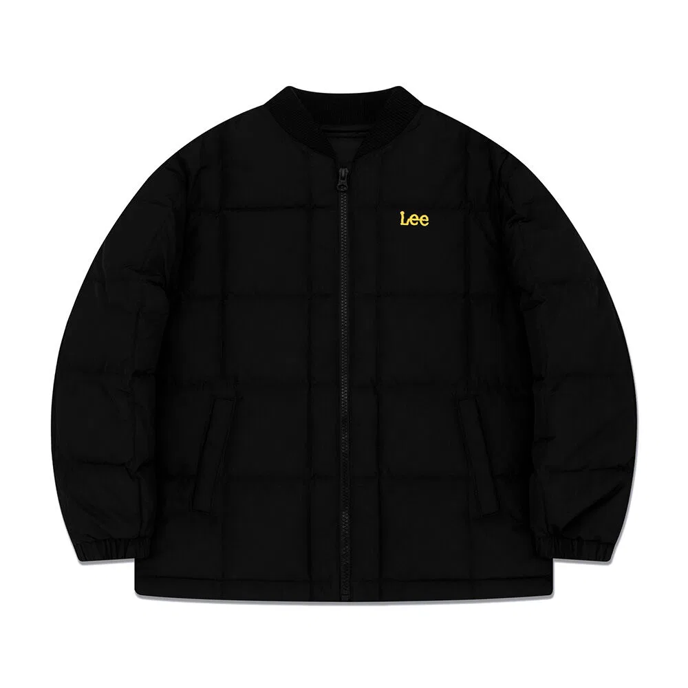Детская камуфляжная укороченная пуховая куртка Regular Fit чёрная от Lee Kids