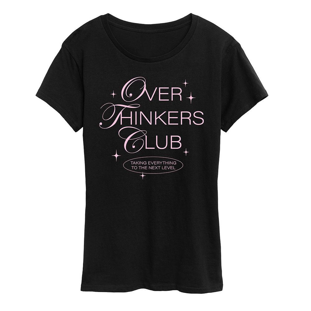 

Женская футболка с рисунком Overthinkers Club, черный