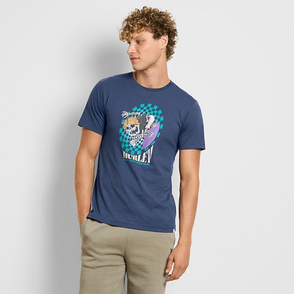 

Мужская футболка с принтом и подкладкой от солнца Hurley, Dark Denim