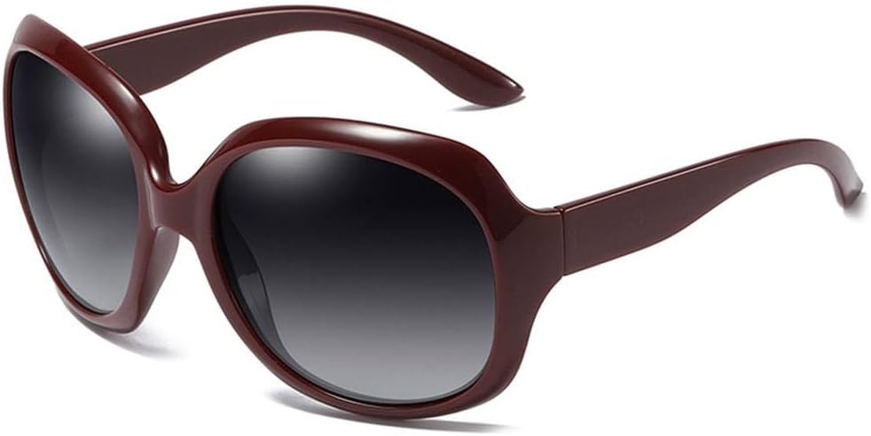 

Элегантные большие поляризованные солнцезащитные очки для женщин, модные большие круглые солнцезащитные очки в винтажном стиле для активного отдыха с защитой от бликов LOVQZAOF, Red Grey