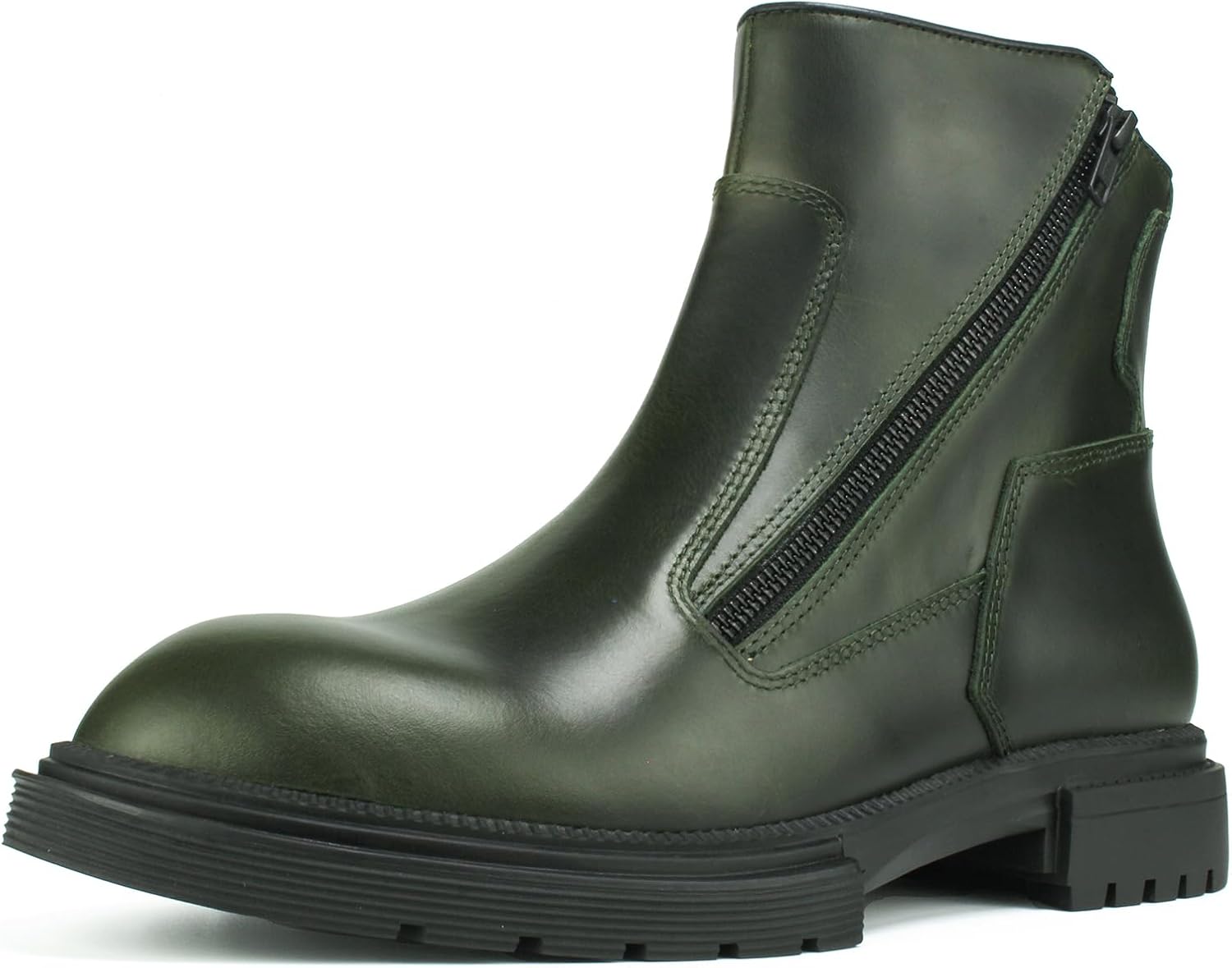 

Мужские премиальные челси 2025 года - противоскользящая резиновая подошва, натуральная кожа полного зерна и молния YKK, дышащая стелька OrthoLite, Деловые повседневные ботинки с технологией защиты от запаха Psanfawq, темно-зеленый