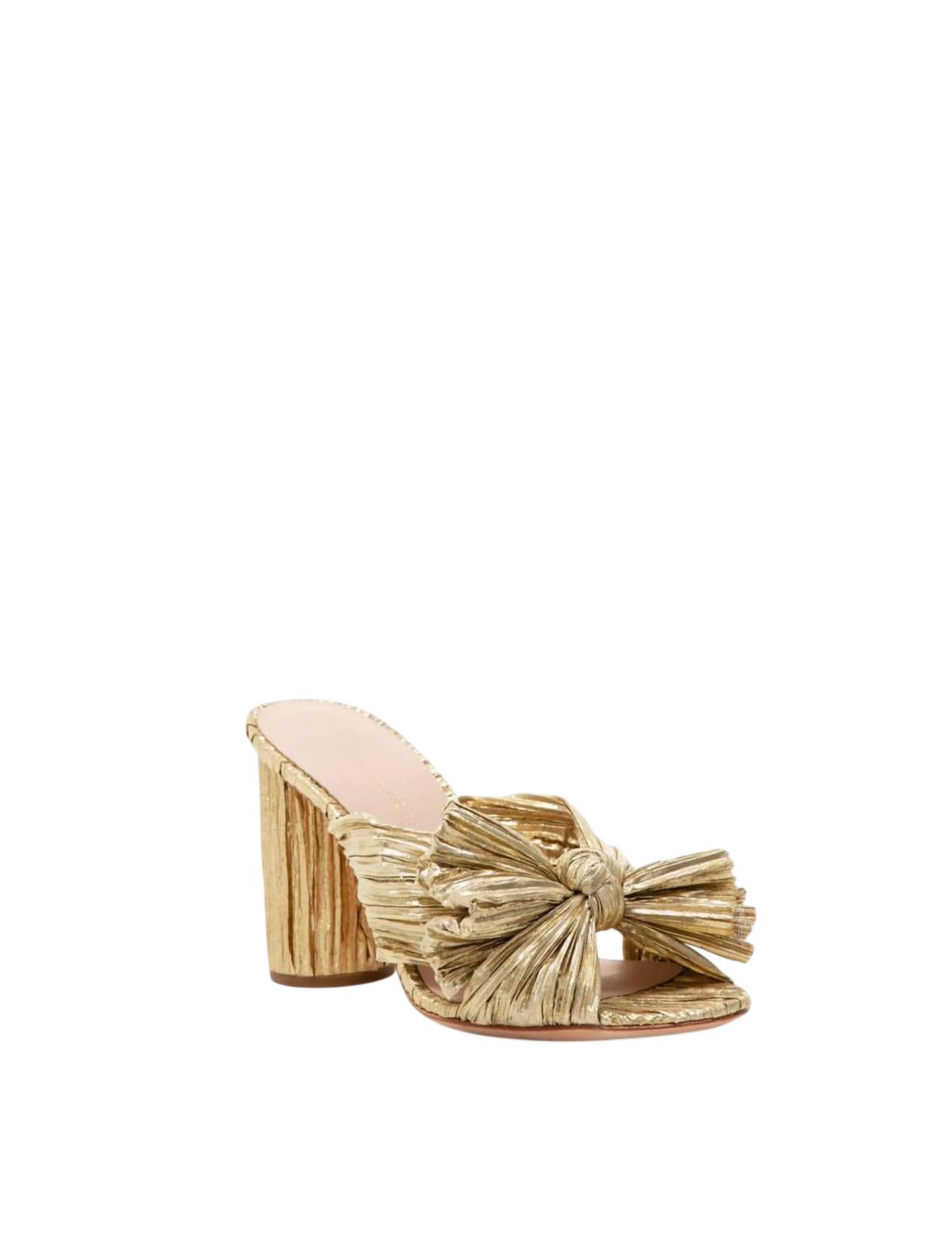 Женские туфли Penny Bow на каблуке в золоте Loeffler Randall, золотой