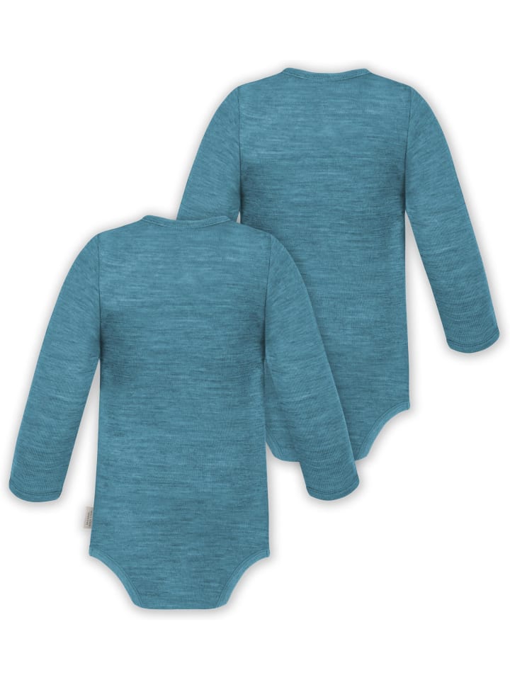 Normani Outdoor Sports Комплект из двух детских боди из шерсти мериноса, синего цвета — фото 2
