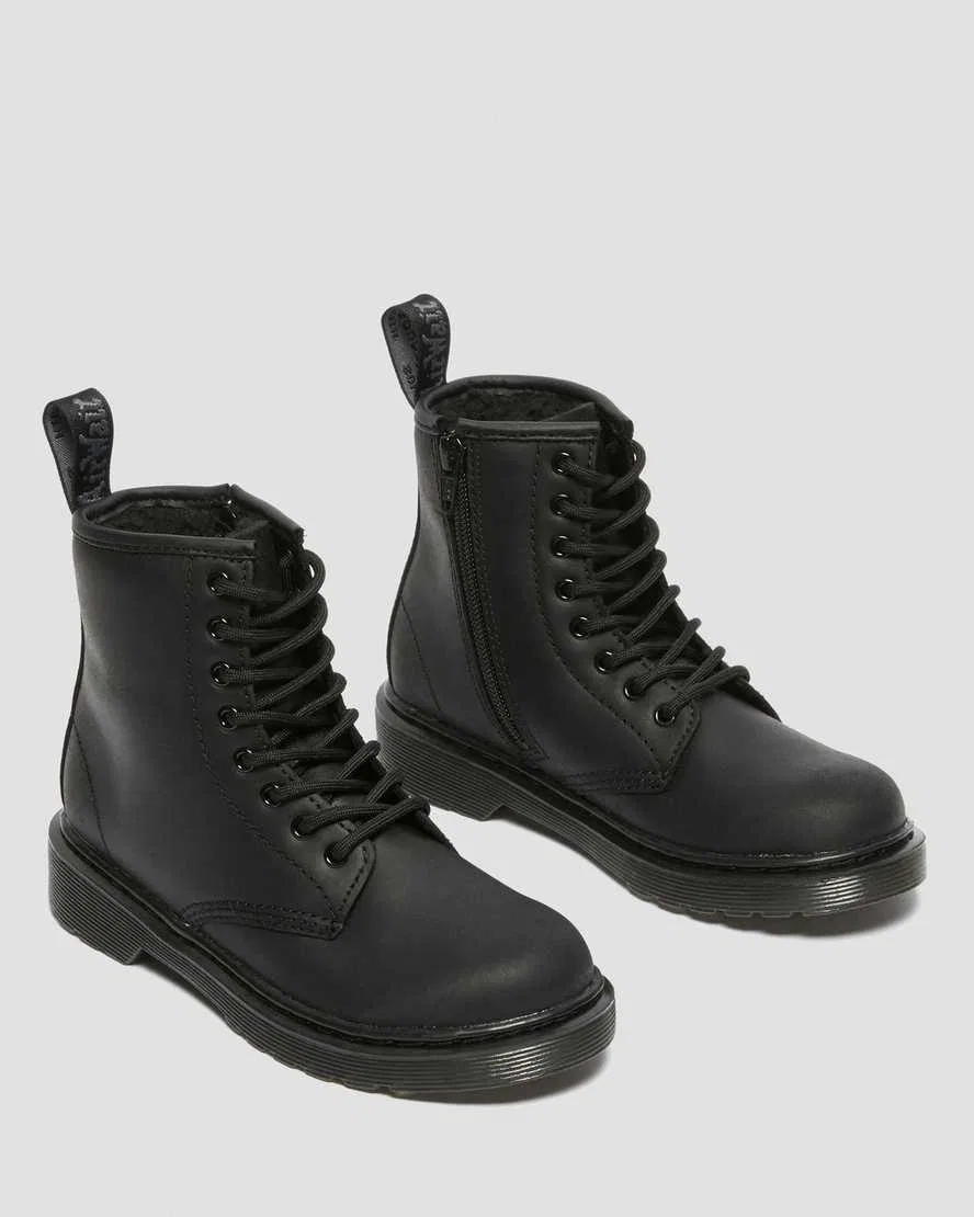 Детские ботинки Junior 1460 с подкладкой из искусственного меха Dr Martens, черный — фото 4