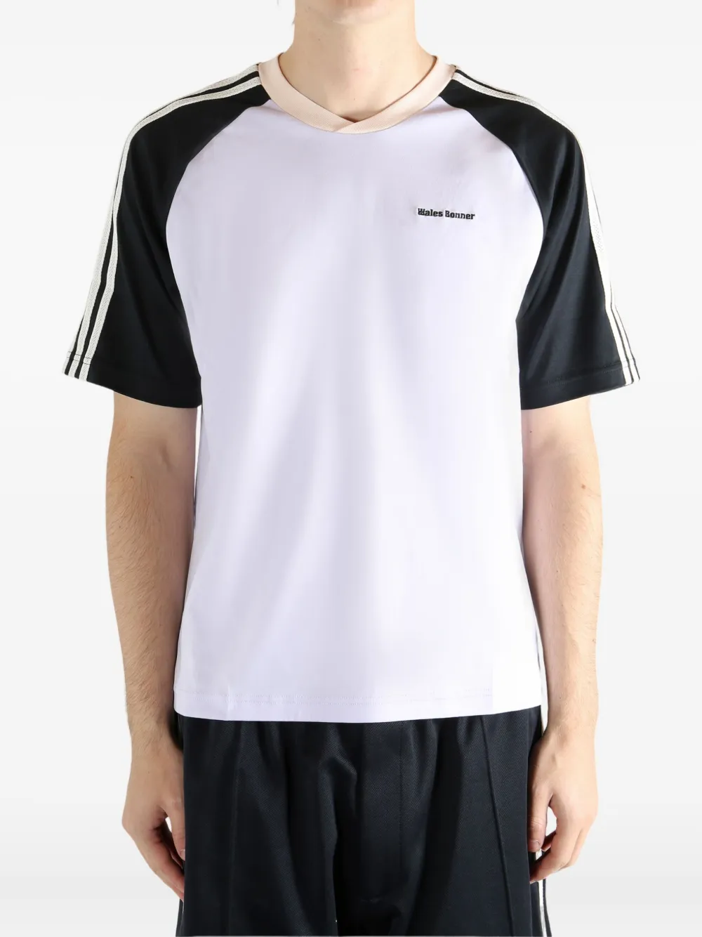 Футболка с полосатой отделкой Adidas, белый — фото 3
