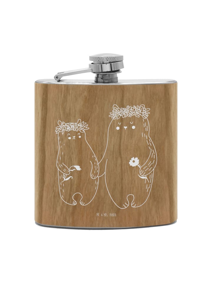 

Mr. & Mrs. Panda Фляжка в виде медведя с цветочным венком, без надписи, коричневого цвета