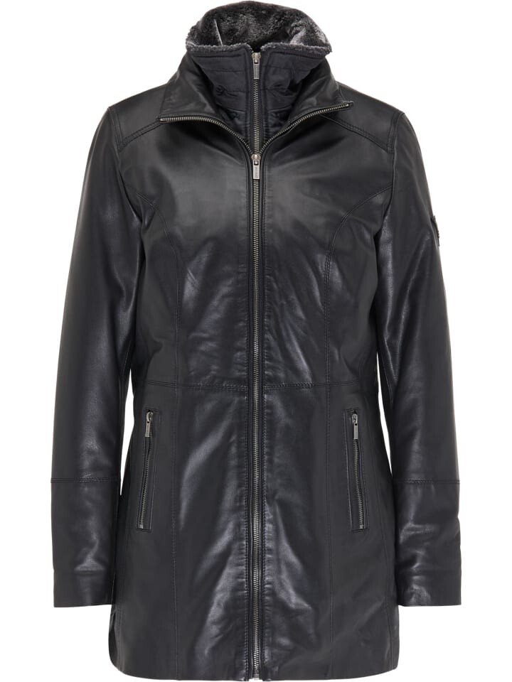 

Кожаная куртка Carlo Colucci Lederjacke Donatella, черный