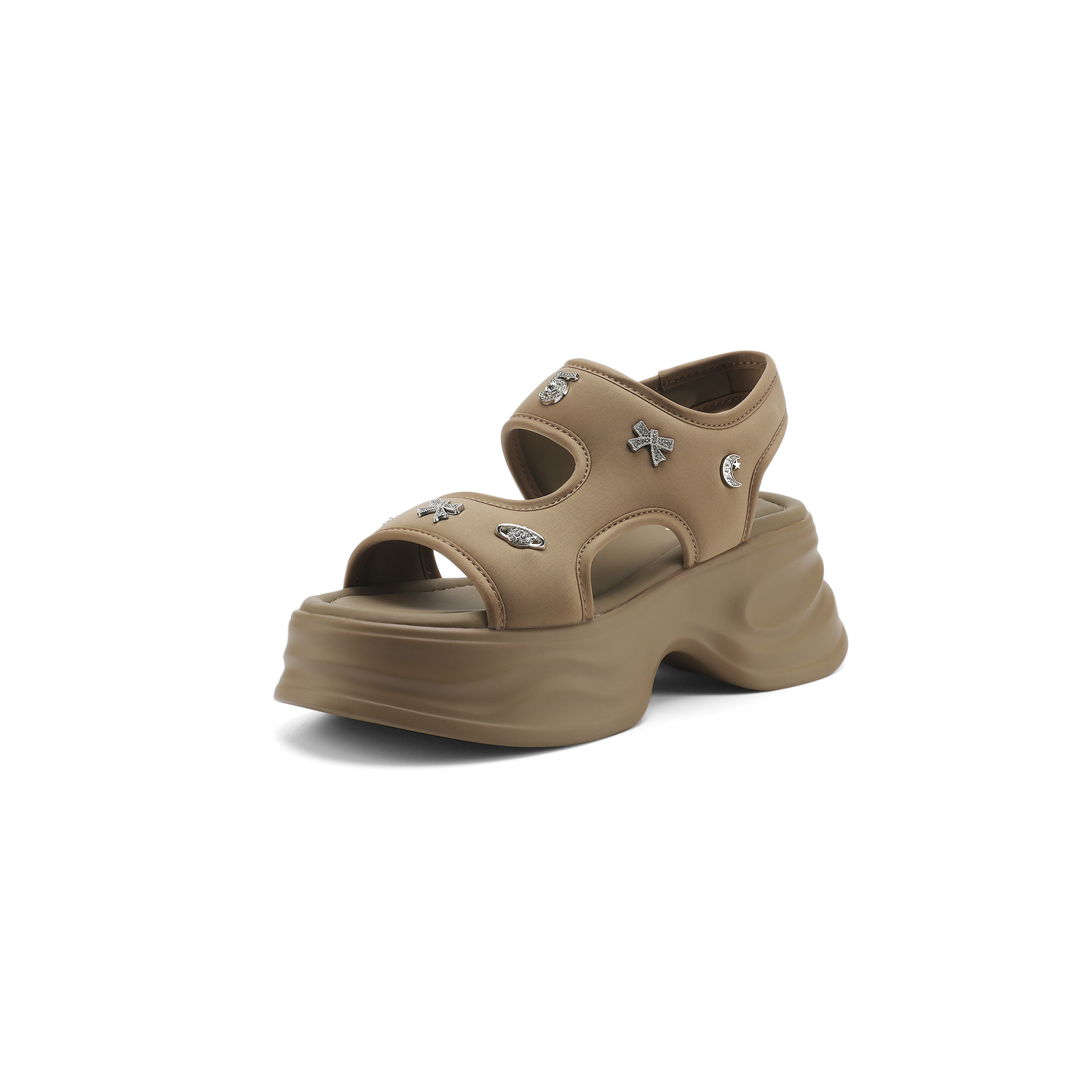 FIVE PLUS Женские сандалии на одной застежке цвета хаки, цвет Khaki — фото 2