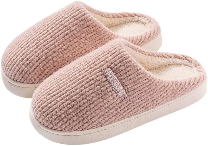 

Тапочки Zonkacen для мужчин и женщин с толстой подошвой, теплые, для дома и спальни, для зимней ходьбы, розовый