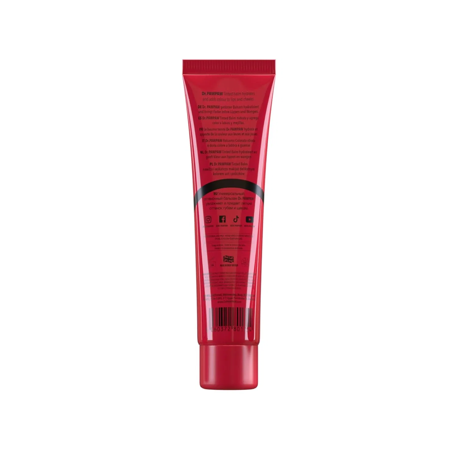 Бальзам Dr. Pawpaw Tinted Ultimate Red для губ, кожи, волос, ногтей и кутикулы, 25 мл Dr. Pawpaw Original Balm, Red — фото 2