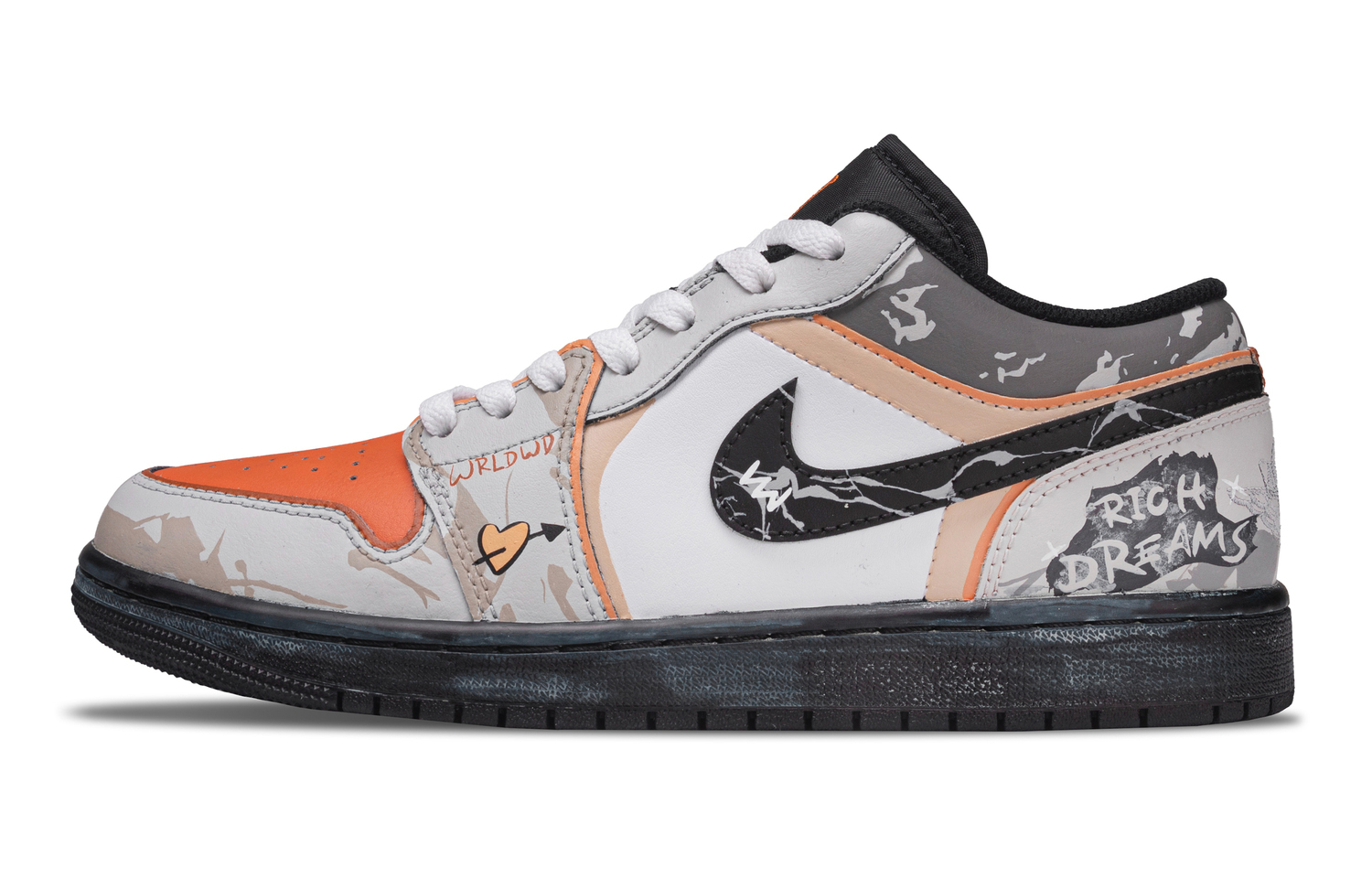 

Jordan Air 1 Money Bit Абразивостойкие Дышащие Низкие Винтажные Баскетбольные Кроссовки Мужские Black Gray