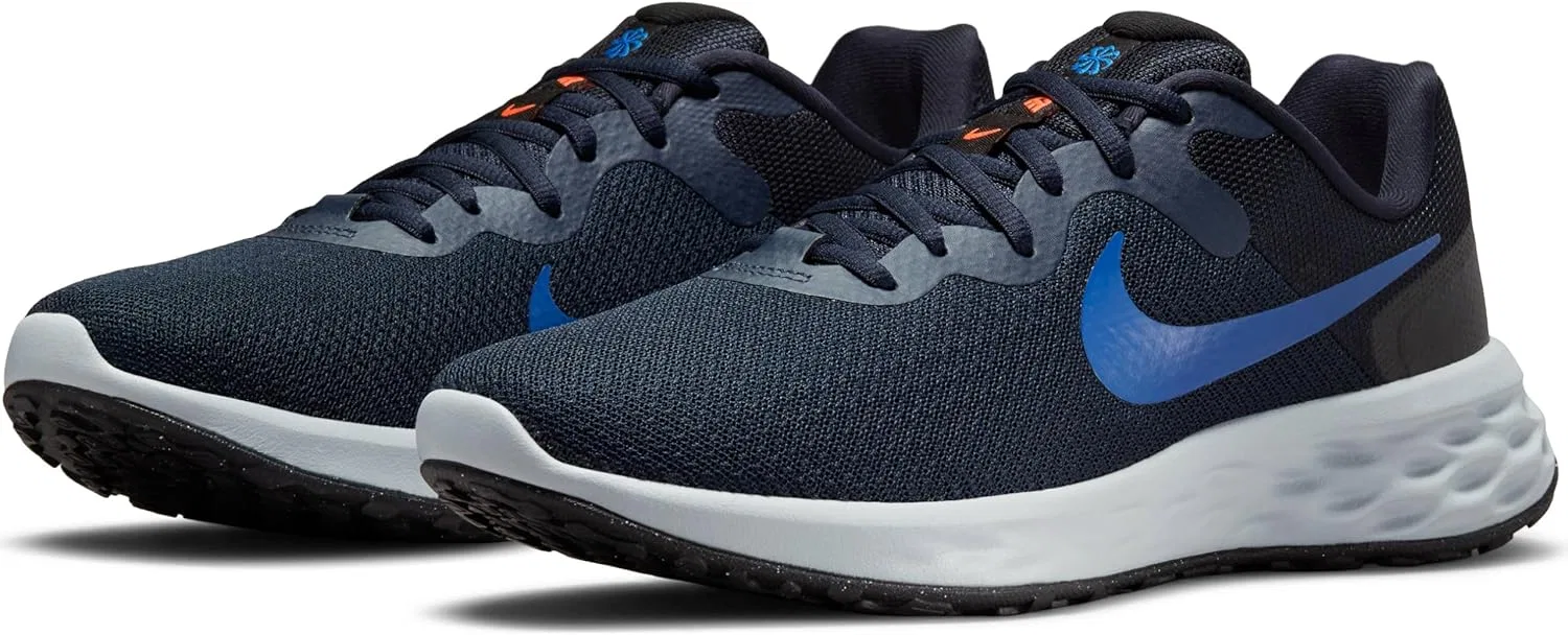 Мужские беговые кроссовки Nike Revolution, Dark Obsidian Hyper Royal Black Grey Fog — фото 2