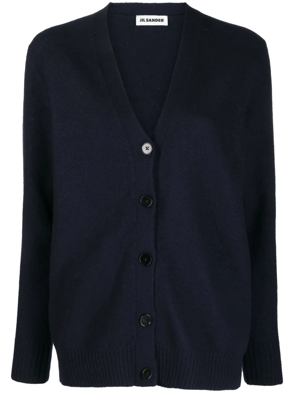 

Шерстяной кардиган с V-образным вырезом JIL SANDER, синий