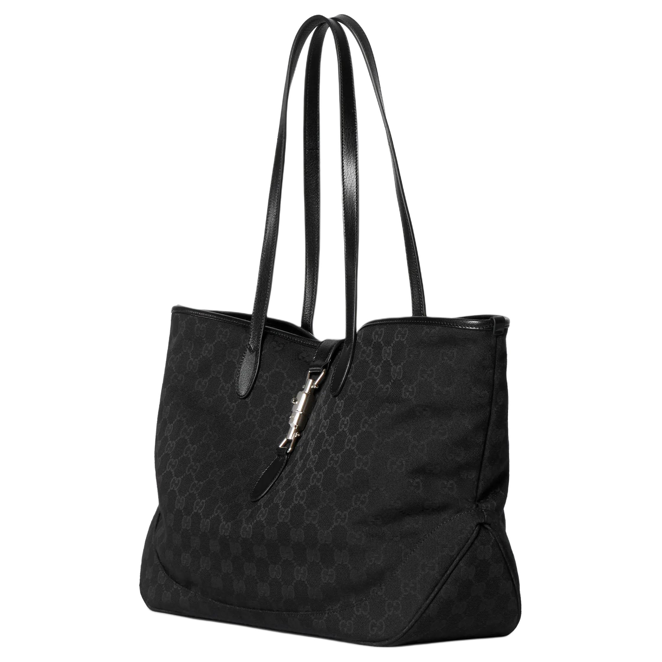 GUCCI Сумка-шоппер Jackie Canvas Medium Unisex черная — фото 3