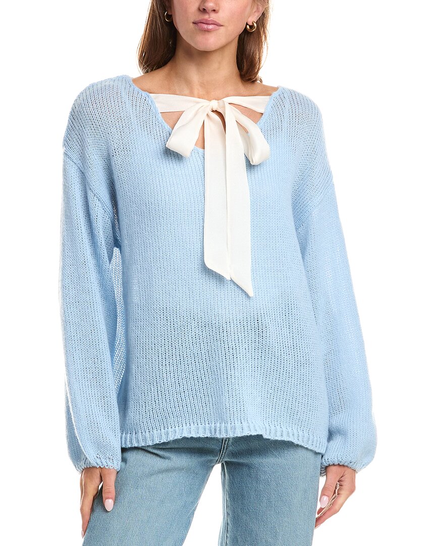 

REVERIEE Свитер с бретелью-хомут, синий