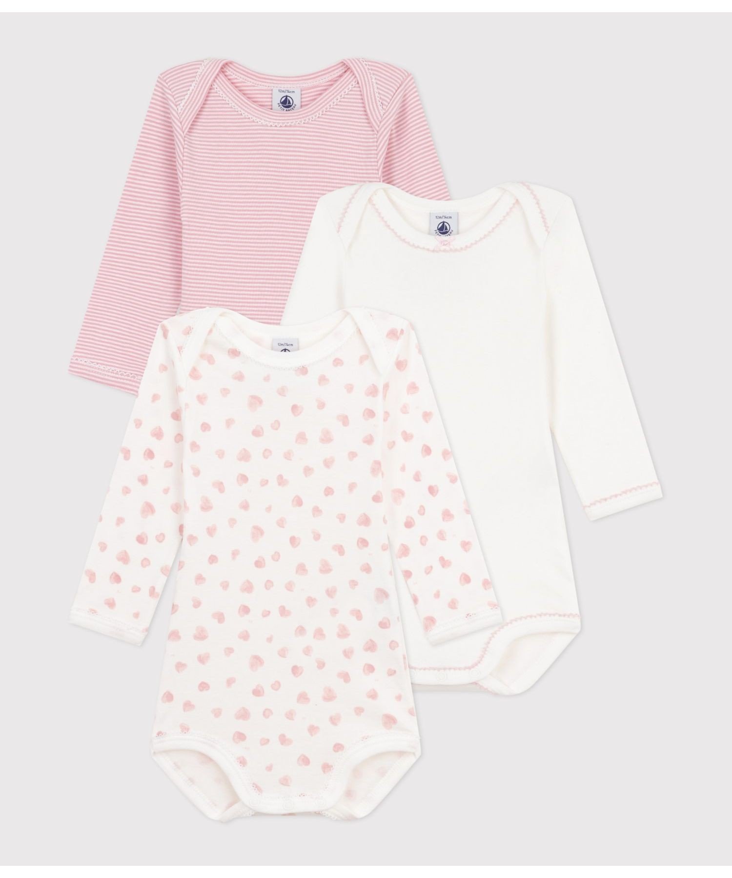 Боди с длинными рукавами (комплект из 3 предметов) PETIT BATEAU, Multicolor 1