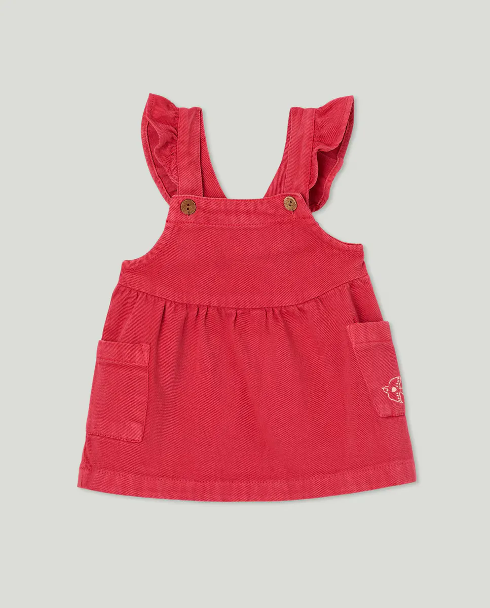 

Сарафан из твила для девочки с оборкой Baby El Corte Inglés, цвет 630 Coral