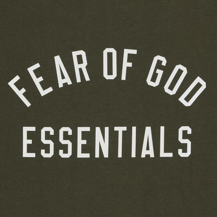 Футболка Fear of God Essentials Jersey Long-Sleeve Tee Military, зеленый — фото 3