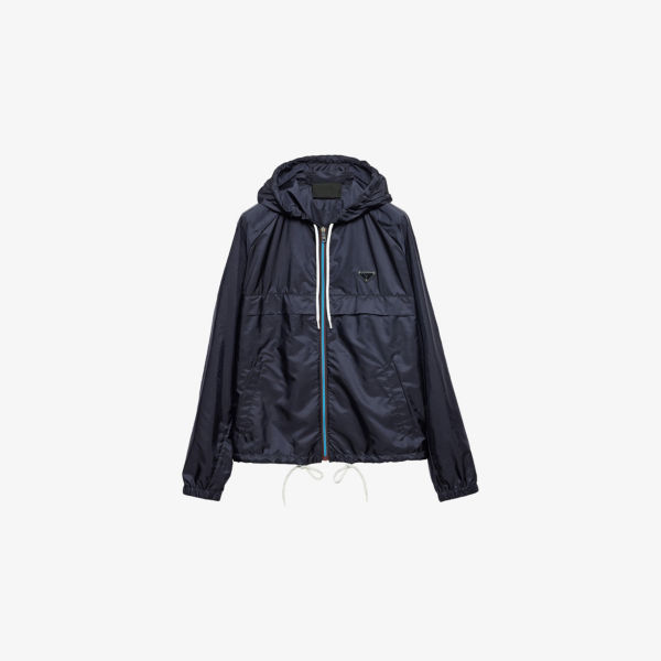 

Куртка-оболочка Re-Nylon с фирменной бляшкой Prada, синий