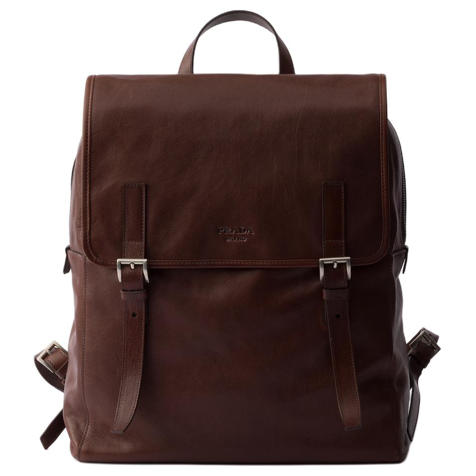 

Рюкзак из кожи Buffalo Regular мужской Cocoa PRADA, basic set (bag+dust bag)