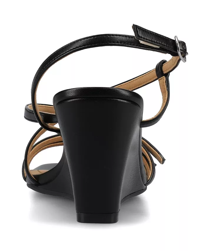 Женские босоножки Clinne на платформе с ремешками Journee Collection, черный — фото 3