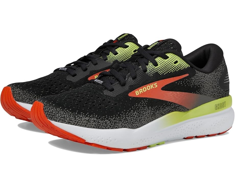 

Кроссовки Brooks Ghost 16 GTX, цвет Black/Mandarin Red/Green