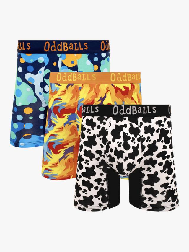 

Бамбуковые боксеры с принтом и эффектом стрейч OddBalls, Pack of 3, Multi