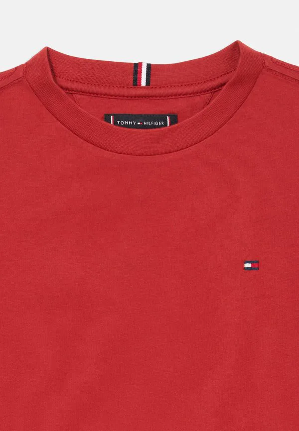 Базовая футболка с круглым вырезом из трикотажа Tommy Hilfiger, Terracotta Red — фото 4