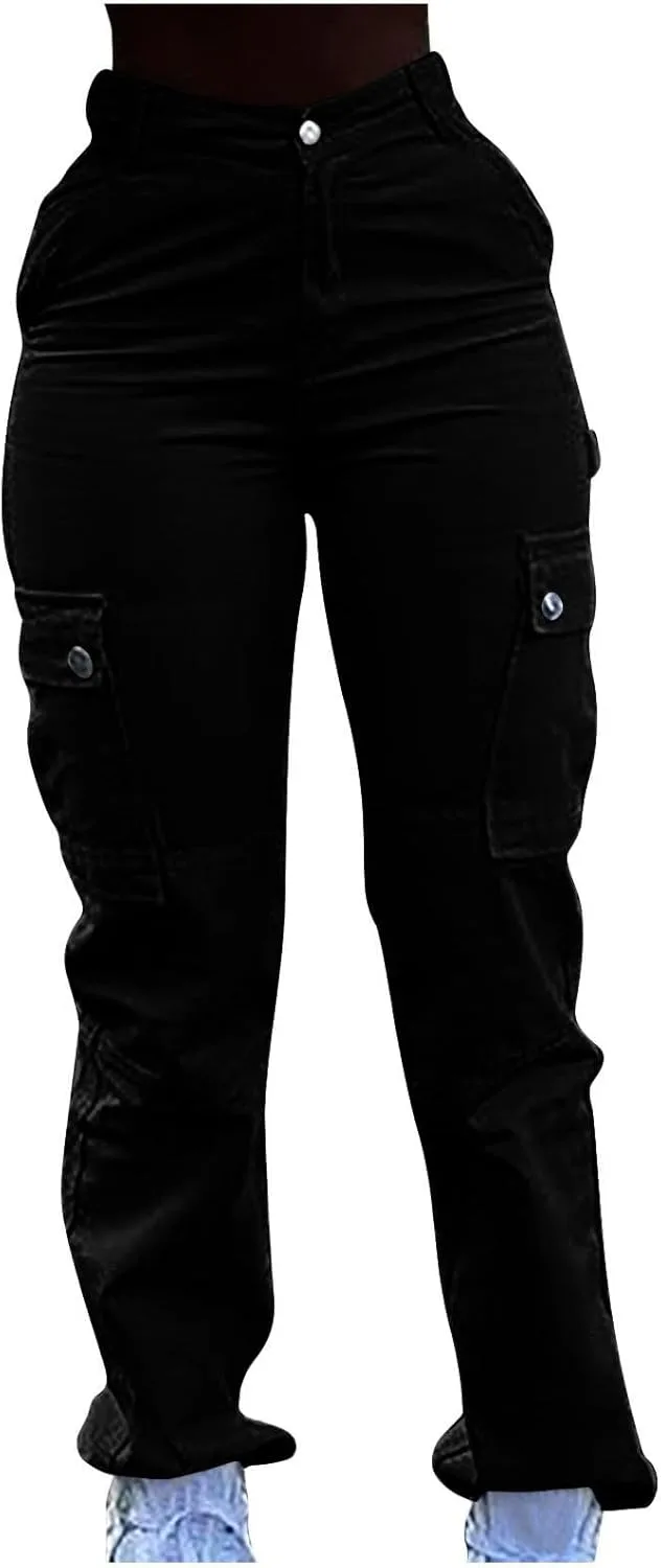 

Женские карго джинсы в обтяжку с высокой талией Uillui