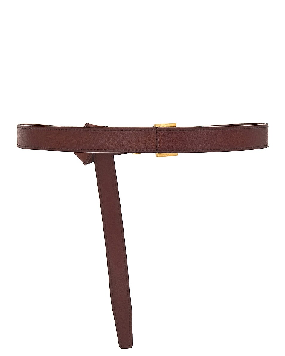 Длинный узкий ремень Cassandre Saint Laurent, цвет Dark Brown Chocolate & Brown Chocolate — фото 2