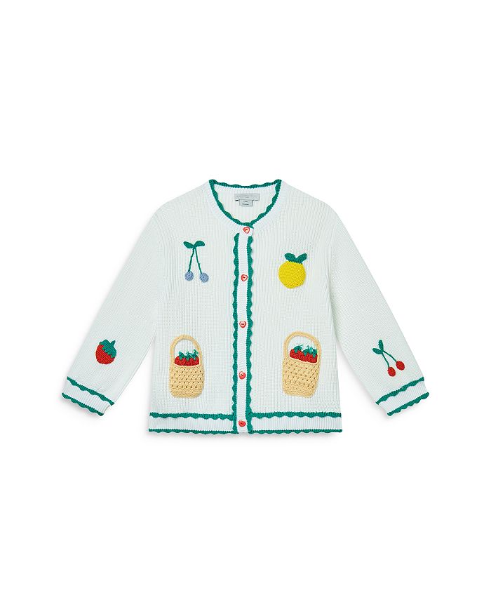 

Детский кардиган с фруктовой вышивкой для девочек - Little Kid Stella McCartney, белый