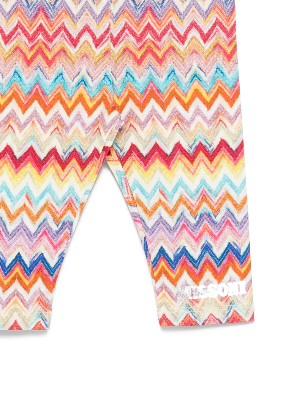 Леггинсы с зигзагообразным узором Missoni Kids, белый — фото 3