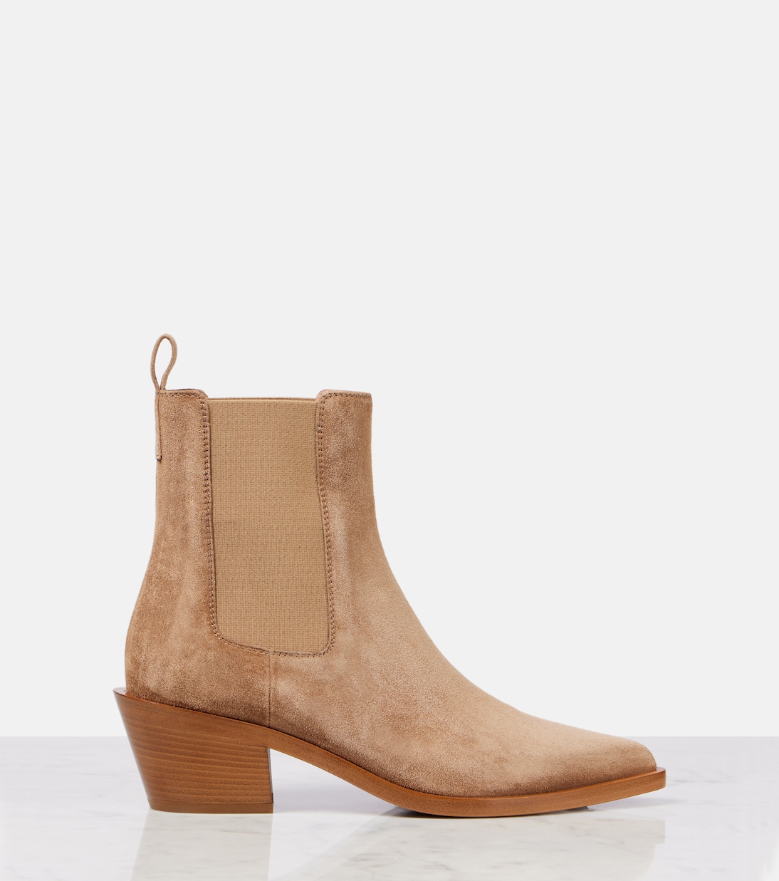 Ботинки Wylie 45 на шнуровке из замши Gianvito Rossi, кэмел — фото 4