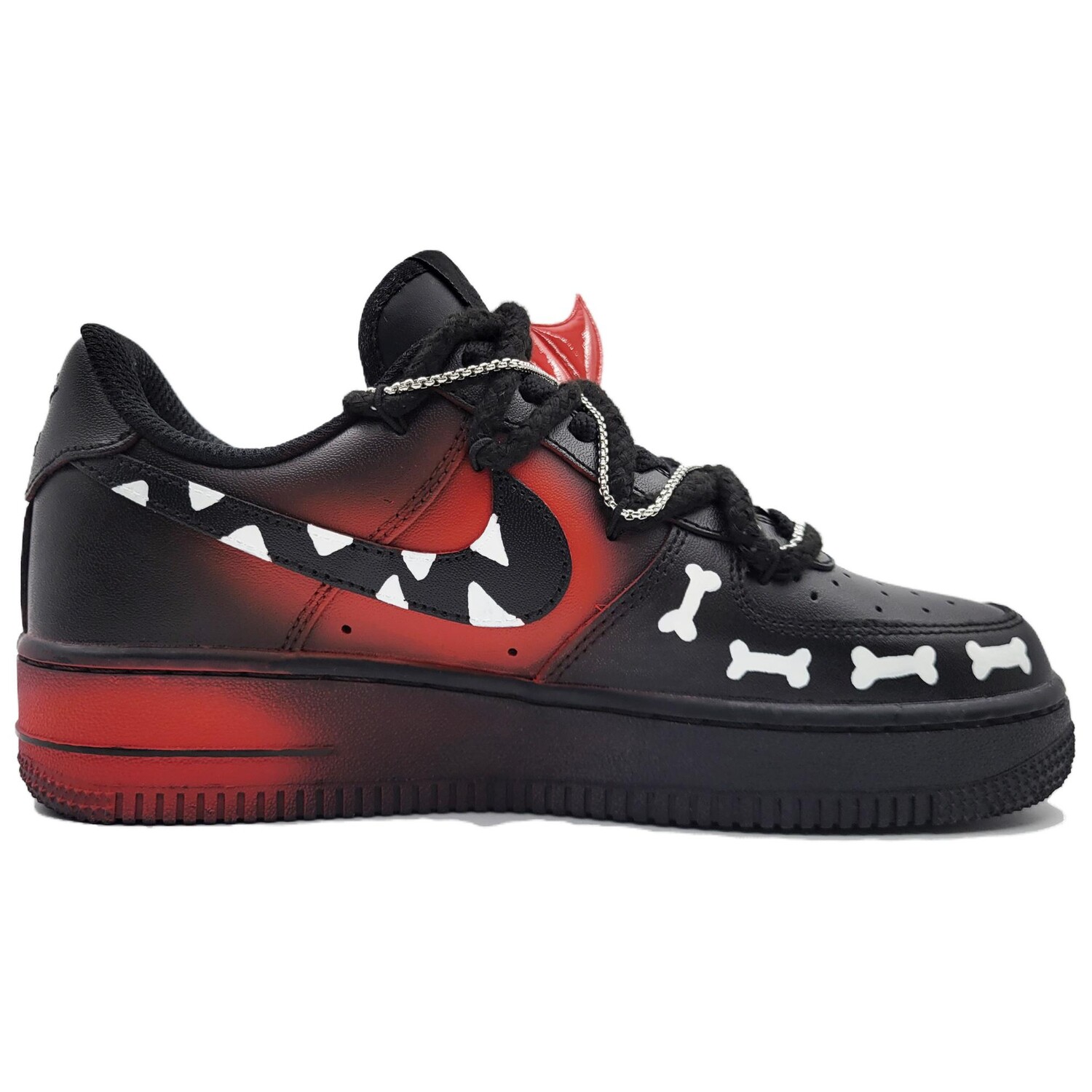 

Кроссовки Nike Air Force 1 Skateboarding Shoes Unisex Low-top Black/Red, черный
