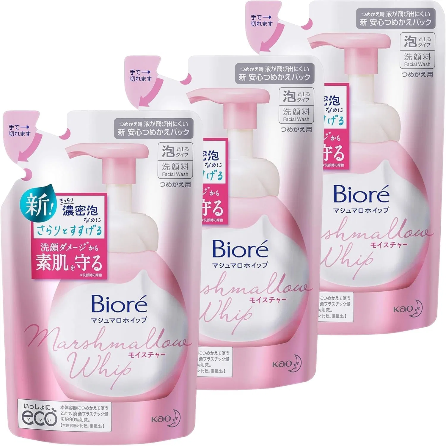 Набор Bioré — Biore Marshmallow Whip, набор для дозаправки, 130 мл, 3 шт