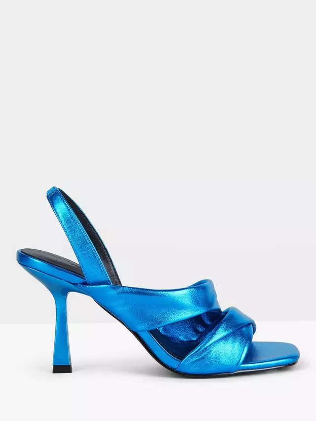 

Сандалии HUSH Canon Heeled Metallic Leather, цвет metallic blue