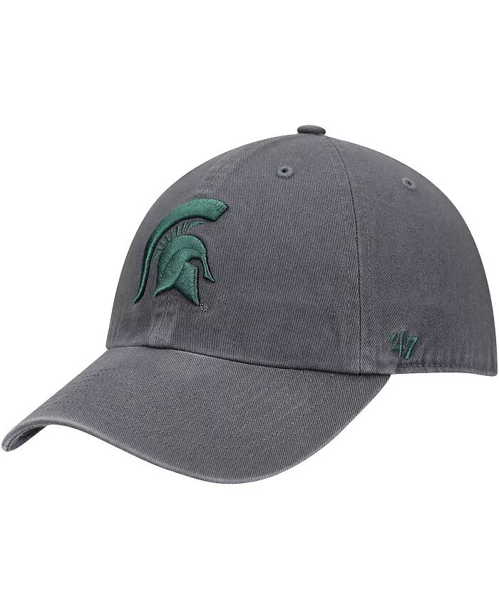 

Мужская угольная регулируемая шляпа Michigan State Spartans Vintage Clean Up '47 Brand, серый