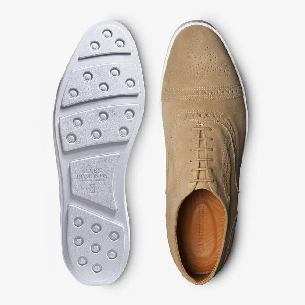 Оксфорды Wingtip мужские размер 7 костяной замша Allen Edmonds, коричневый — фото 4