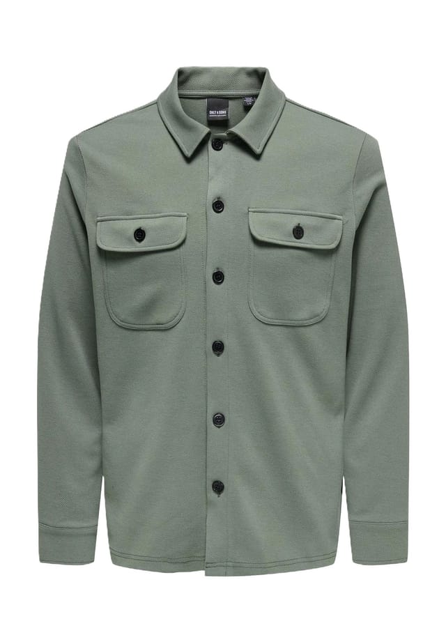 

Верхняя рубашка стандартного кроя длинный рукав воротник-стойка Kent Only & Sons, цвет 262142 castor gra