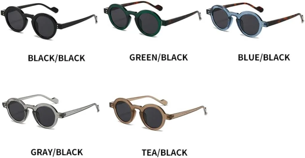 

Солнцезащитные очки для мужчин и женщин - защита UV400 - маленькие овальные цветные линзы для занятий спортом на открытом воздухе и вождения DSVIGF, Blue