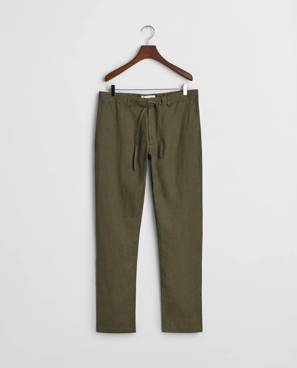 

Мужские брюки прямого кроя коричневого оттенка со шнурком на талии Gant, зеленый