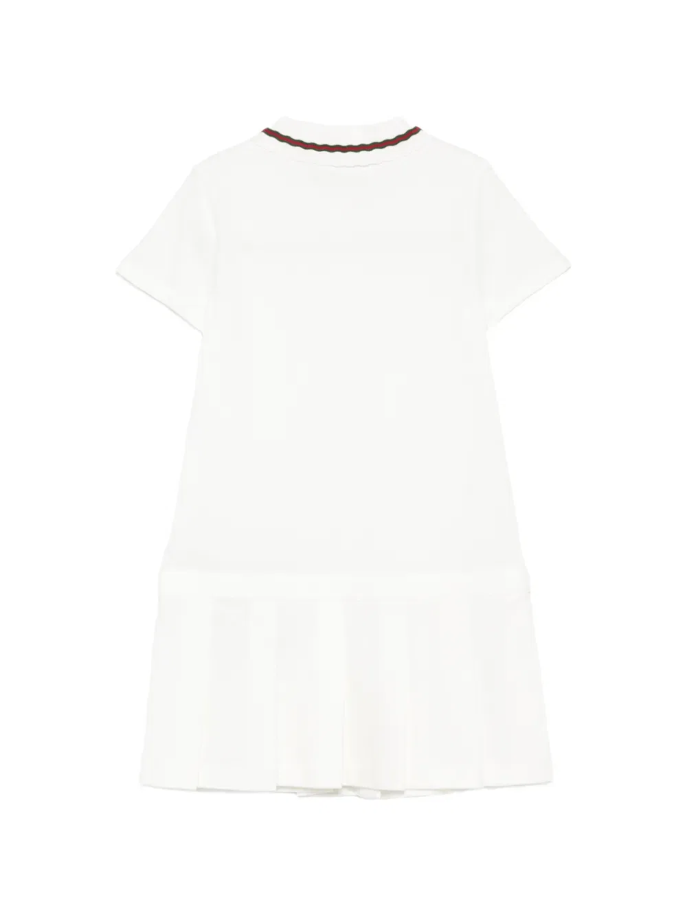 Платье в полоску с воротником и складками Gucci Kids, белый — фото 2