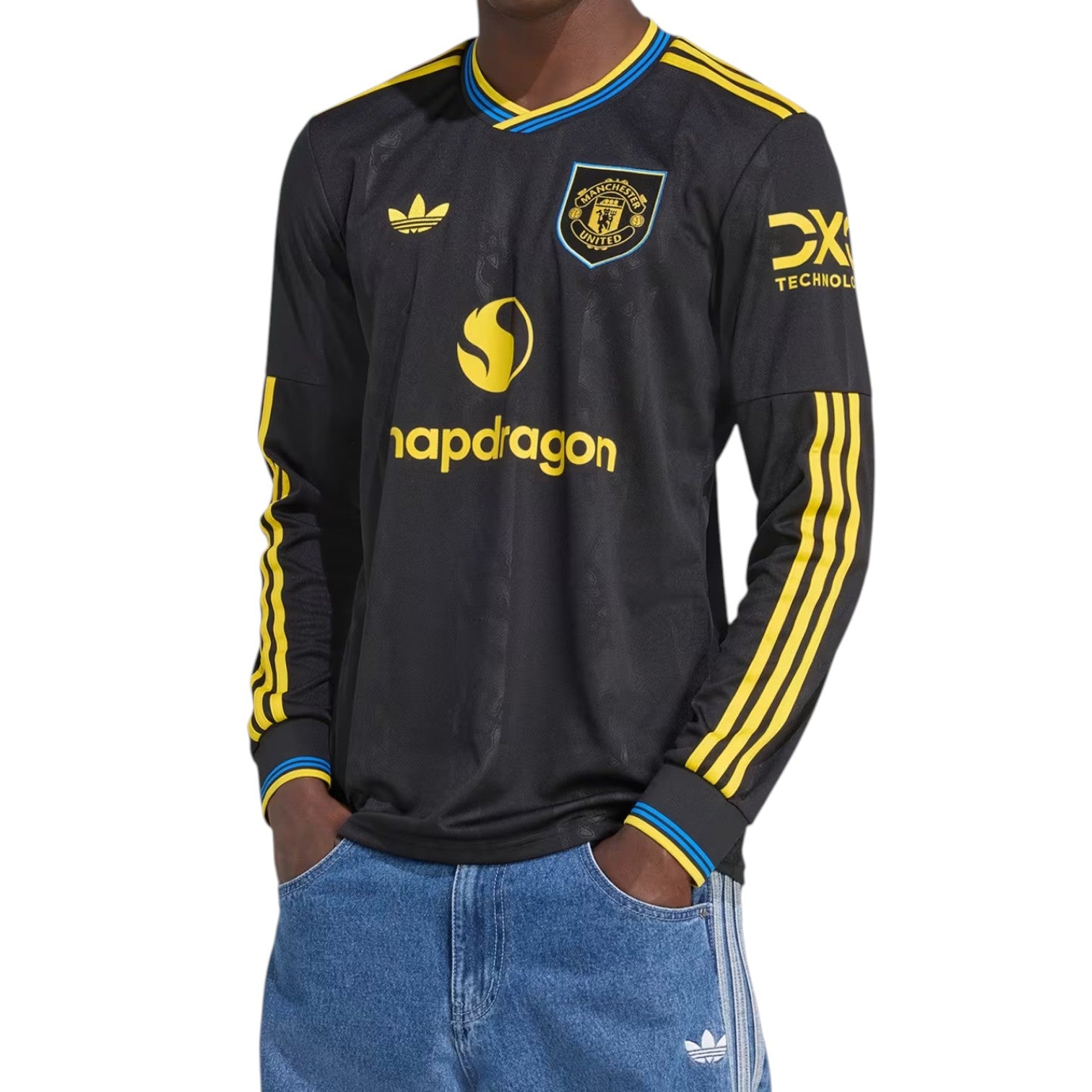 Футболка с длинным рукавом Adidas Manchester United 2025/2026, третья форма, черная — фото 3