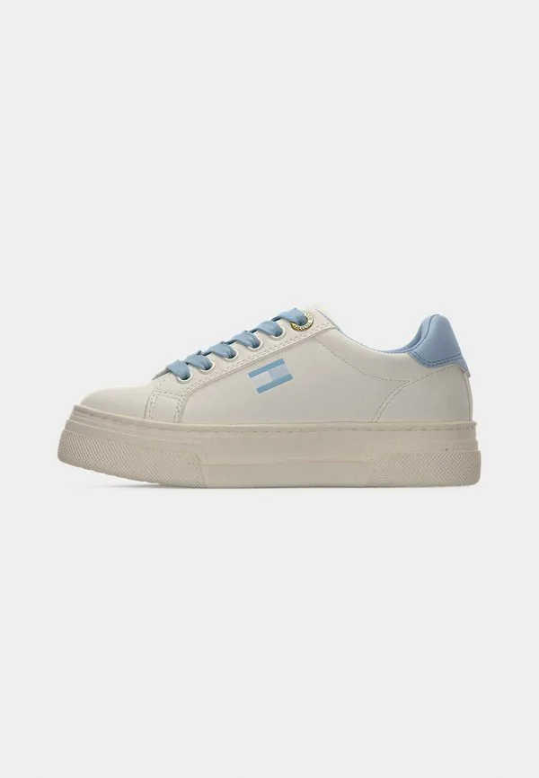 Нефритовые кроссовки унисекс Tommy Hilfiger, Off White/Light Blue — фото 2