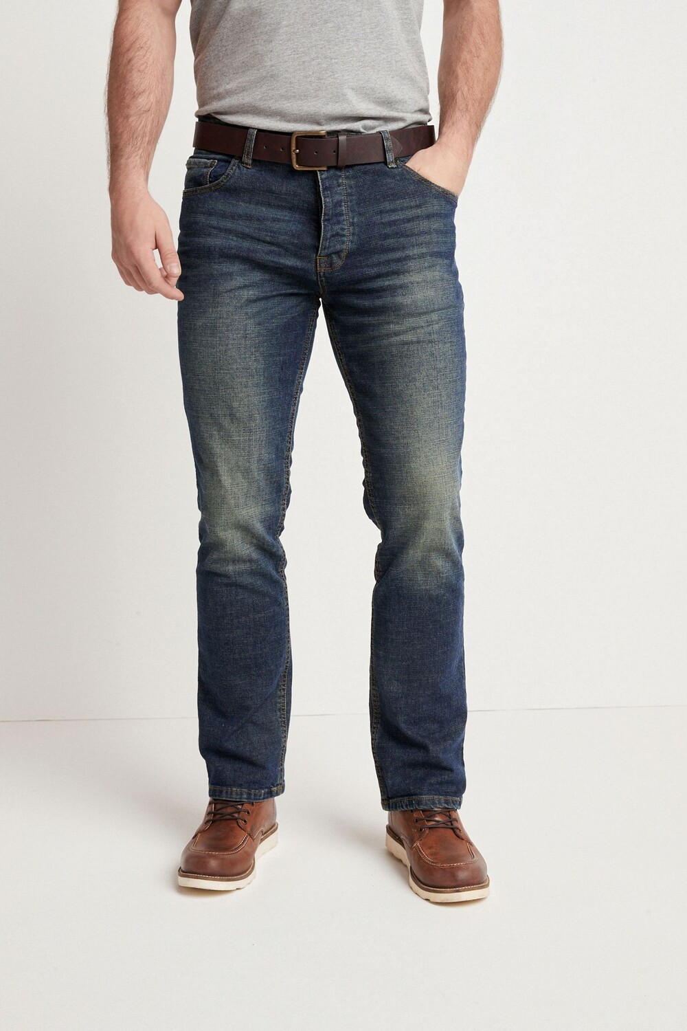 

Джинсы прямого кроя с ремнем Next, синий, Черный, Джинсы прямого кроя с ремнем Next, синий