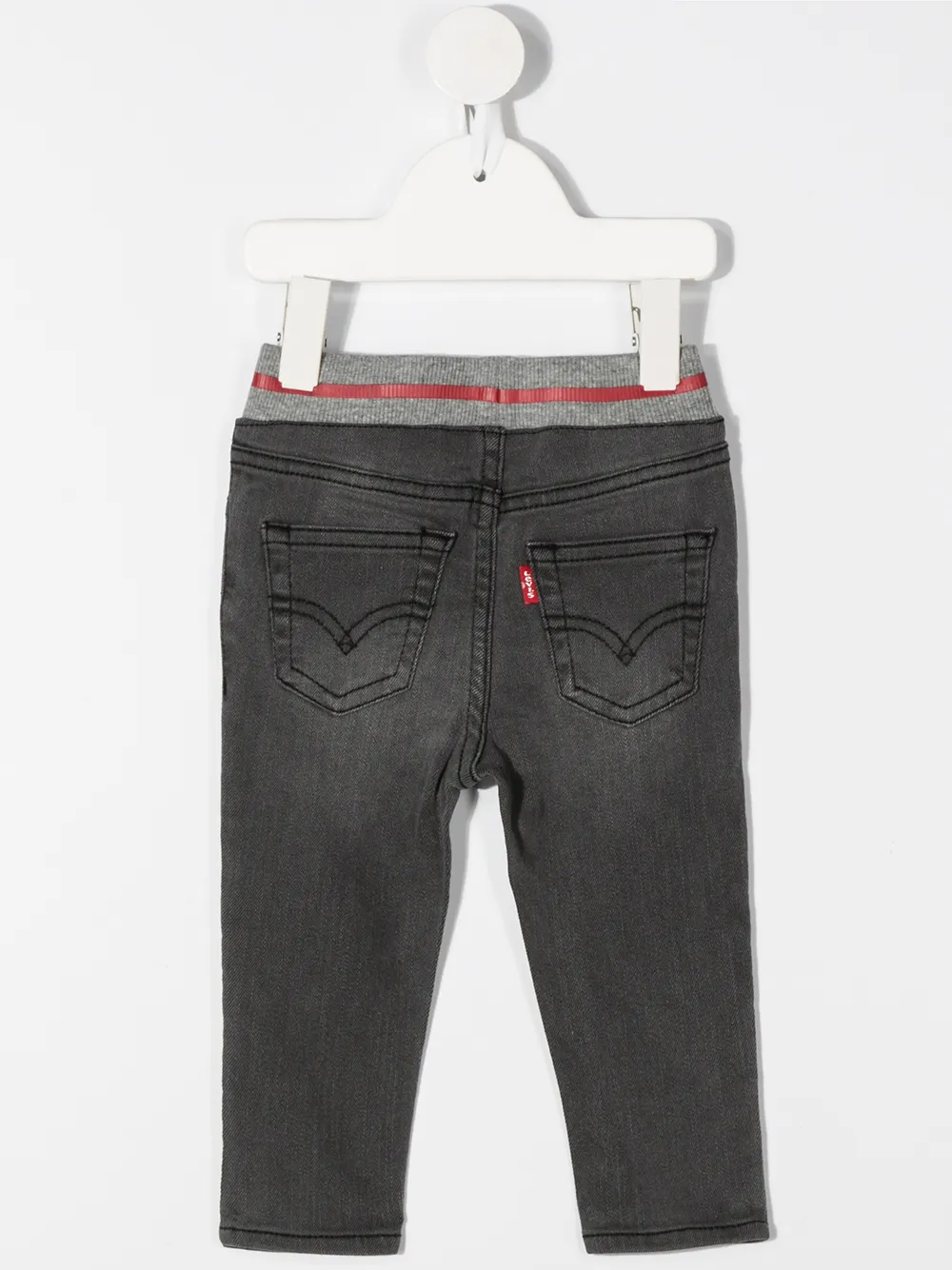 Джинсы скинни с поясом в рубчик Levi'S Kids, серый — фото 2